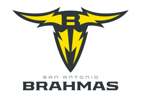 San Antonio Brahmas logo is a yellow and black brahma